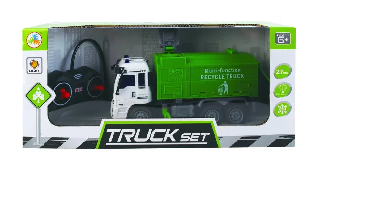 Camion de Gunoi cu Telecomandă, Verde, 23 cm