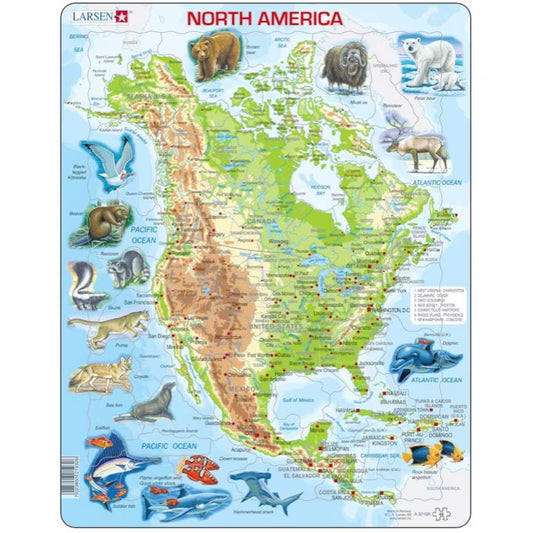 Puzzle Larsen - North America, 66 piese (48694)