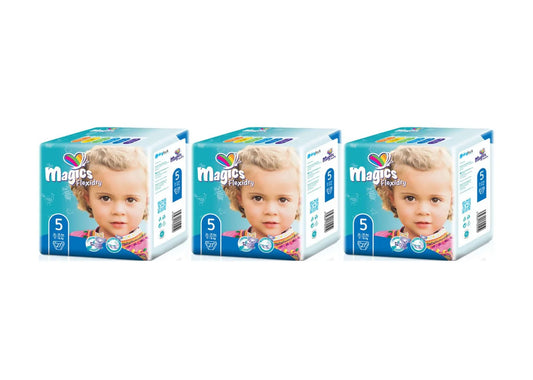 Scutece Magics Flexidry Mărime 5 Junior, 11-16 kg, 3x27 bucăți