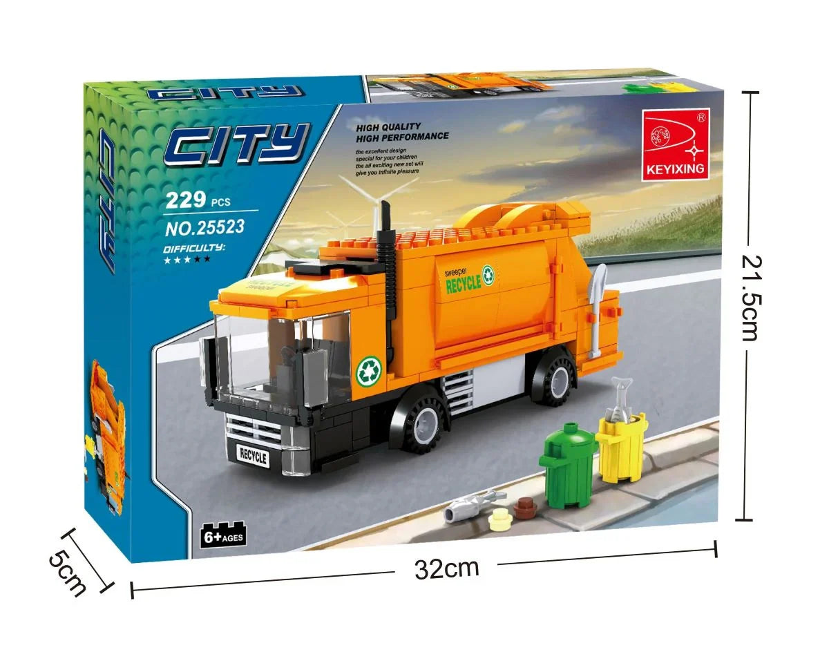 Set de Construit Camion de Gunoi, 229 Piese din Plastic