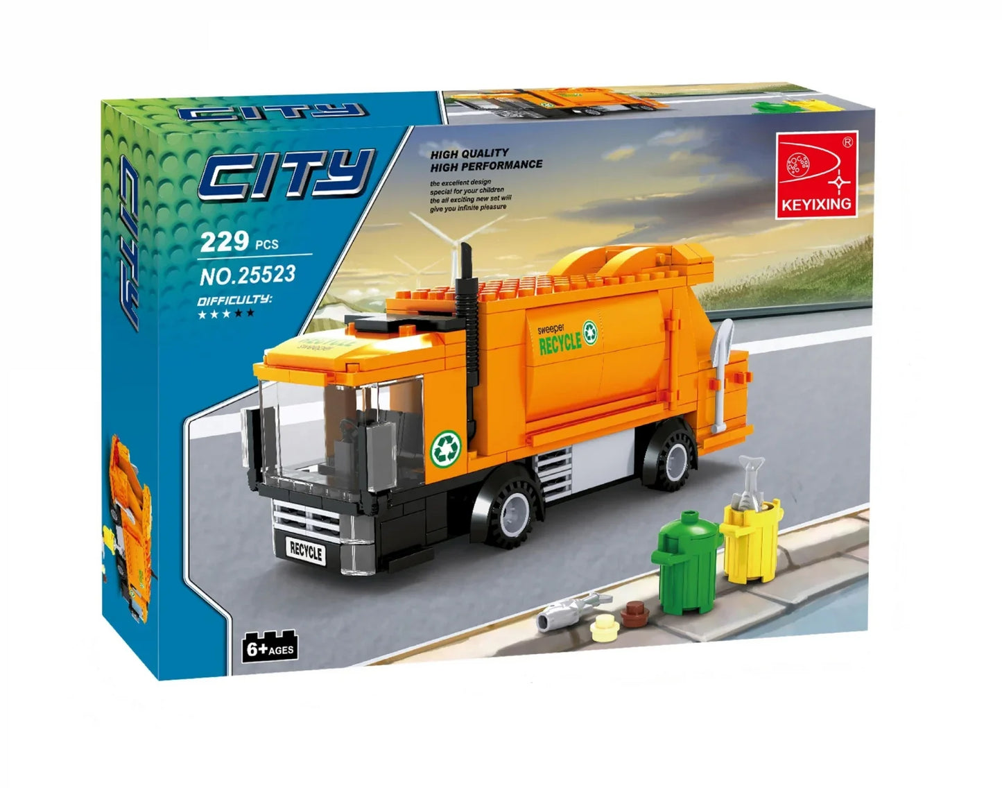 Set de Construit Camion de Gunoi, 229 Piese din Plastic