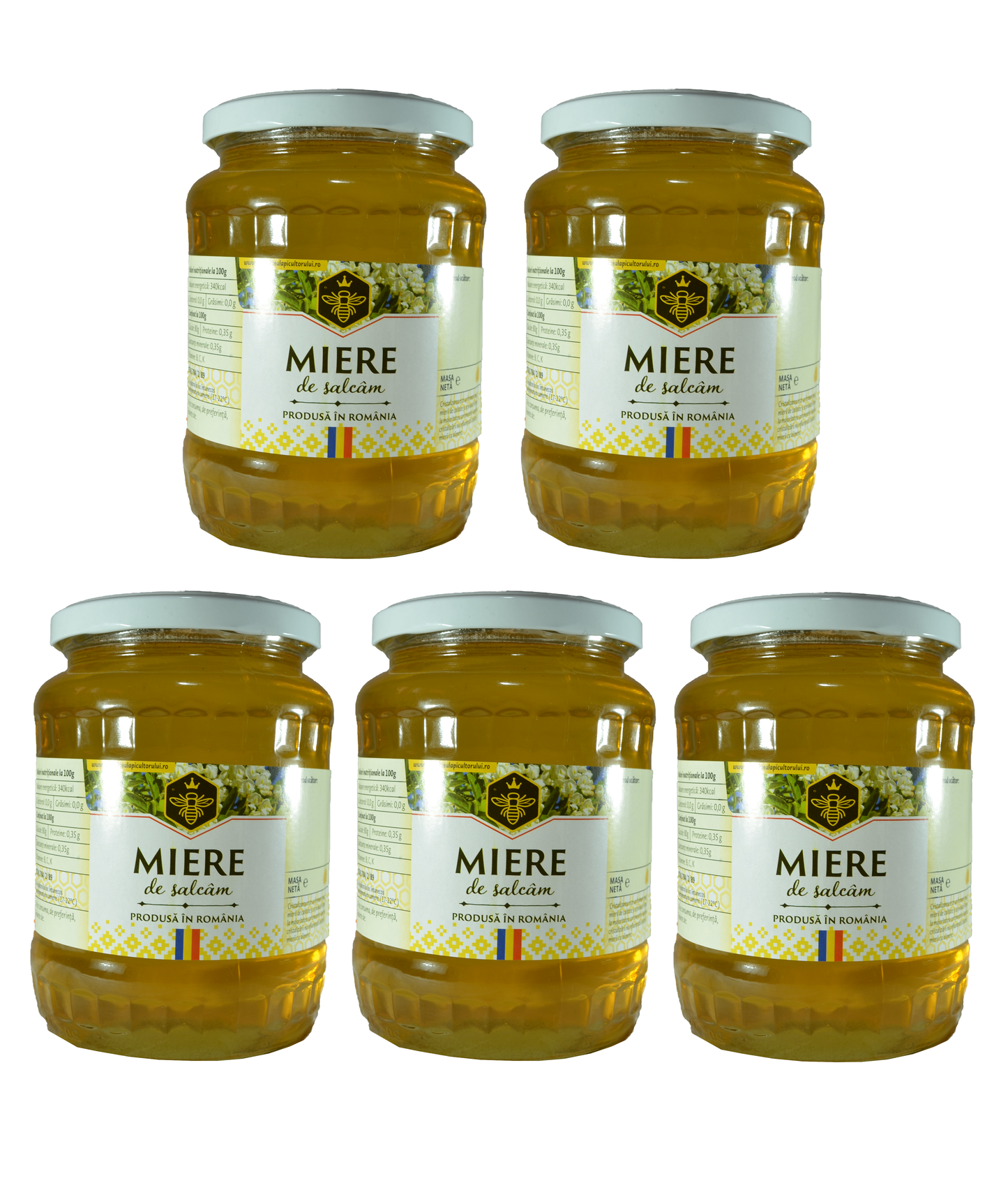 Set 5 Borcane miere de salcam, 5x950g