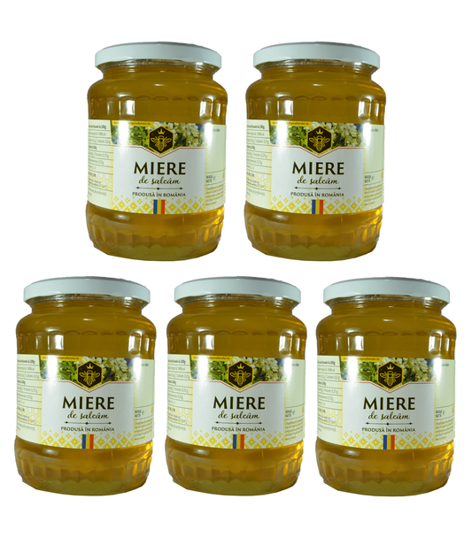 Set 5 Borcane miere de salcam, 5x950g