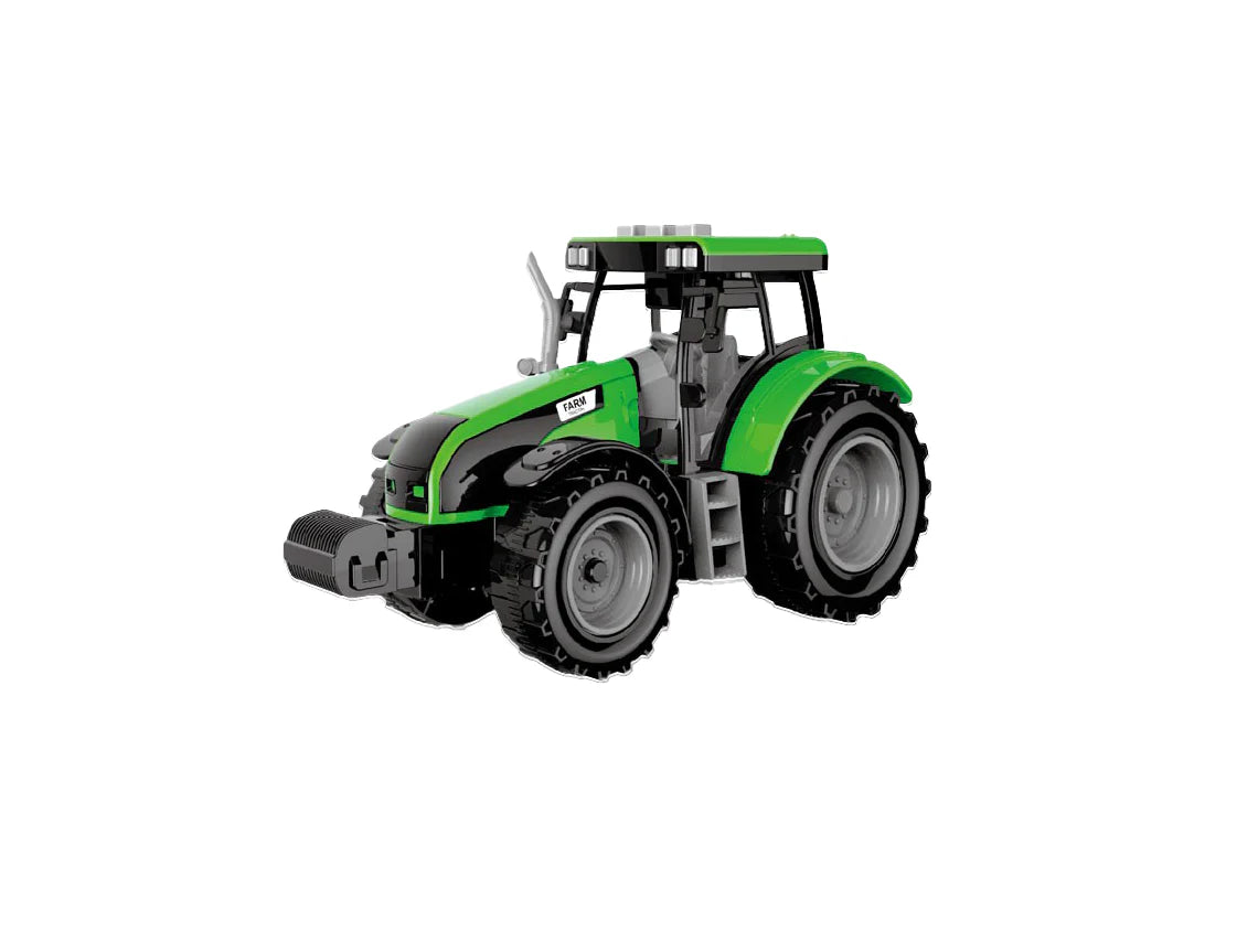 Tractor Fermă cu Remorcă și Baloti, Friction, Verde